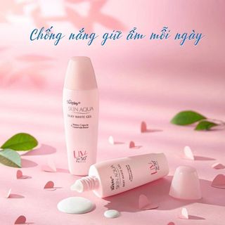 Kem Chống Nắng Sunplay Skin Aqua Nắp Hồng SUNPLAY Skin Aqua Silky White Gel SPF50+/PA+++ 30g