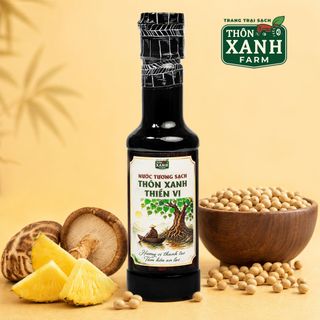 [Combo 3 chai 250ml] Nước tương sạch Thôn Xanh Thiền Vị - Đậu nành nấm ngọt trái thơm Làng Chài Xưa