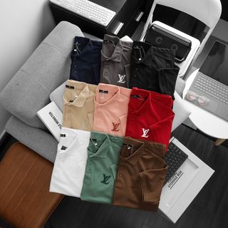 Mẫu áo polo LV nam, chất xuất dư 100% cotton, đường may tỉ mỉ chuẩn xuất khẩu.