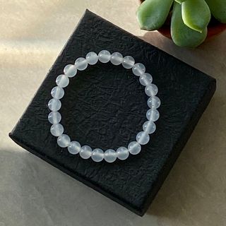 Vòng đá Mã Não Trắng – Hợp mệnh Kim & Thủy | Sỉ từ 5 cái