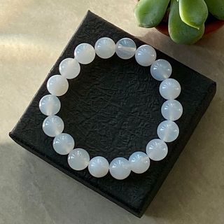 Vòng đá Mã Não Trắng – Hợp mệnh Kim & Thủy | Sỉ từ 5 cái