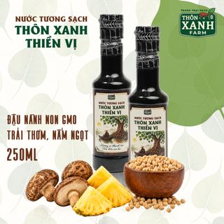 [Combo 2 chai 250ml] Nước tương sạch Thôn Xanh Thiền Vị - Đậu nành nấm ngọt trái thơm Làng Chài Xưa