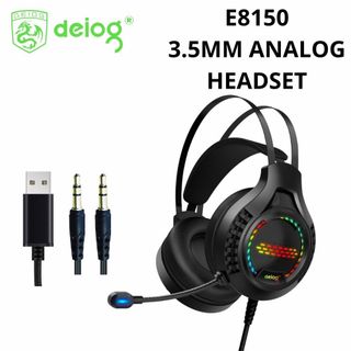 Tai nghe chụp tai gaming DEIOG E8150 âm thanh vòm 3D mic đàm thoại led RGB cho game thủ