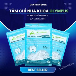 [ CHÍNH HÃNG ] Tăm chỉ nha khoa OLYMPUS dạng túi 80pcs, tăm nhựa 2 đầu vệ sinh răng miệng hàng VIỆT NAM