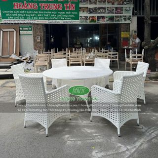 Bàn ghế Nhựa Giả Mây ngoài trời