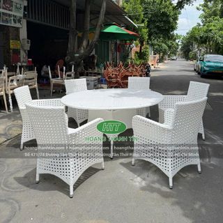 Bàn ghế Nhựa Giả Mây ngoài trời