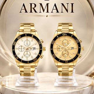 XẢ KHO ĐỒNG HỒ NAM TRUNG CẤP ARMANY DÂY VÀNG KHOÁ 2 LỚP