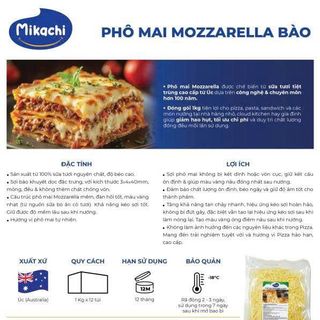 Phô Mai Mozzarella ÚC Bào Sợi - Túi 1KG ( Giao TPHCM )