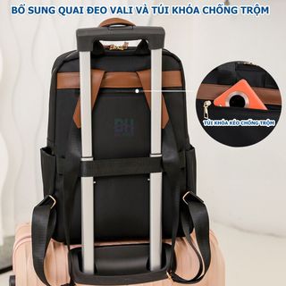 Balo nữ có quai đeo vali, ngăn bí mật, vải Oxford chống nước tuyệt đối-CH138.