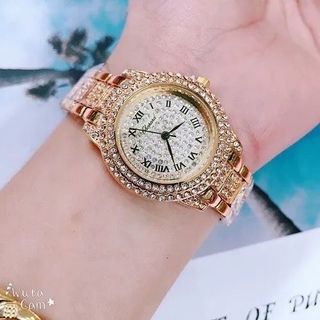 SĂN SALE ĐỒNG HỒ NỮ THỜI TRANG CHOPART DÂY VÀNG FULL HỘT