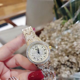 SĂN SALE ĐỒNG HỒ NỮ THỜI TRANG CHOPART DÂY VÀNG FULL HỘT