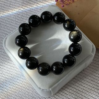 Vòng đá Obsidian Đen Ánh Vàng – Hợp mệnh Thổ & Kim | Sỉ từ 5 cái