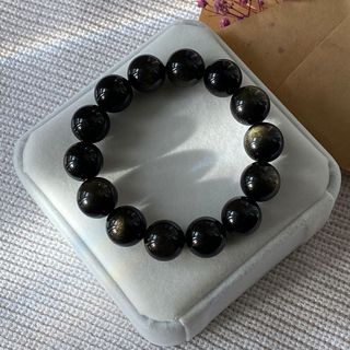 Vòng đá Obsidian Đen Ánh Vàng – Hợp mệnh Thổ & Kim | Sỉ từ 5 cái