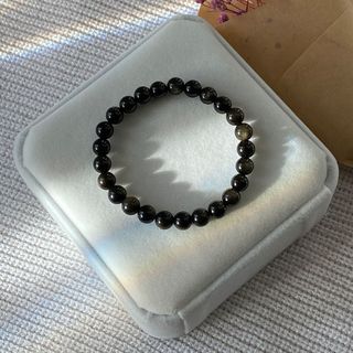 Vòng đá Obsidian Đen Ánh Vàng – Hợp mệnh Thổ & Kim | Sỉ từ 5 cái