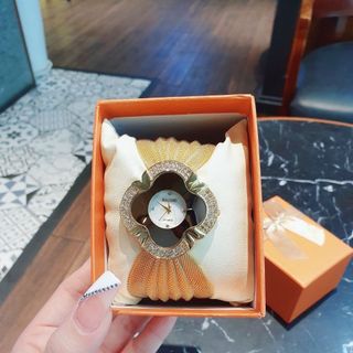XẢ KHỦNG ĐỒNG HỒ NỮ NỘI ĐỊA BAOHE DÂY LƯỚI MÀU VÀNG FULLBOX