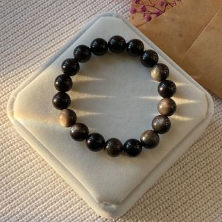 Vòng đá Obsidian Đen Ánh Bạc – Hợp mệnh Thủy & Mộc | Sỉ từ 5 cái