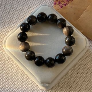 Vòng đá Obsidian Đen Ánh Bạc – Hợp mệnh Thủy & Mộc | Sỉ từ 5 cái