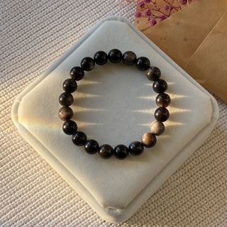 Vòng đá Obsidian Đen Ánh Bạc – Hợp mệnh Thủy & Mộc | Sỉ từ 5 cái