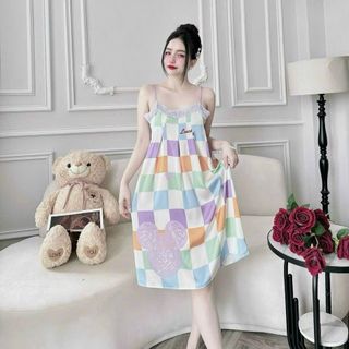 VÁY NGỦ BON 2 DÂY PHỐI REN (6559)