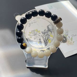 Vòng Âm Dương Thái Cực mix Obsidian Đen & Bồ Đề Trắng – Hợp đủ 5 mệnh | Sỉ từ 5 cái