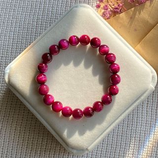 Vòng đá Mắt Hổ Rosy – Hợp mệnh Thổ & Hỏa | Sỉ từ 5 cái