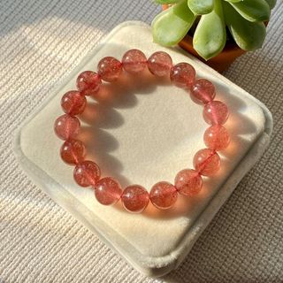 Vòng đá Thạch Anh Dâu Tây – Hợp mệnh Hỏa & Thổ | Sỉ từ 5 cái