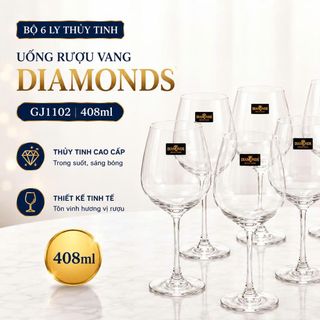 BỘ 6 LY UỐNG RƯỢU VANG 408ml DIAMONDS GJ1102 (T8)