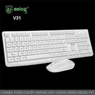 COMBO PHÍM CHUỘT KHÔNG DÂY CHÍNH HÃNG V31 (TRẮNG)