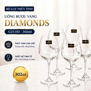 BỘ 6 LY UỐNG RƯỢU VANG 320ml DIAMONDS GJ1103 (T8)