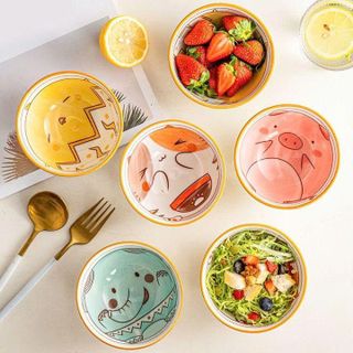 BỘ 6 CHÉN KÈM ĐŨA QUÀ TẶNG HÌNH THÚ (T24)