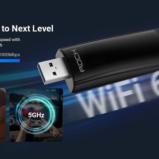 USB Thu WiFi 6 Rock Space AX1800 Băng Tần Kép USB 3.0 Cho Laptop & PC
