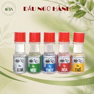 Bộ 5 chai Dầu Ngũ Hành Kim Mộc Thuỷ Hoả Thổ - Giảm Đau Nhức Mỏi - Viêm Xoang - Say Xe - Tiện Mang Theo