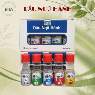 Bộ 5 chai Dầu Ngũ Hành Kim Mộc Thuỷ Hoả Thổ - Giảm Đau  Nhức Mỏi - Viêm Xoang - Say Xe - Tiện Mang Theo