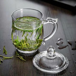 LY THỦY TINH CÓ NẮP VÀ TAY CẦM RED CHERRY TEA-205 (T24)