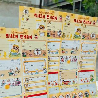Nhãn vở hoạt hình kèm sticker ghi tên gồm 20 nhãn dán