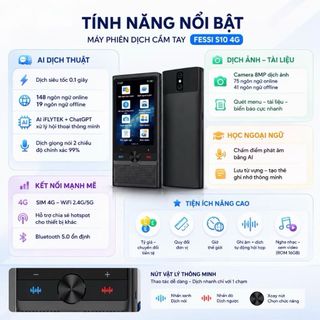 MÁY PHIÊN DỊCH THÔNG MINH Z6C DỊCH ĐỒNG THỜI & NGOẠI TUYẾN, HỖ TRỢ 134+ NGÔN NGỮ