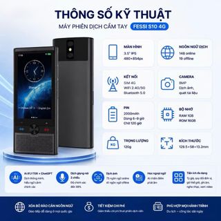 MÁY PHIÊN DỊCH THÔNG MINH Z6C DỊCH ĐỒNG THỜI & NGOẠI TUYẾN, HỖ TRỢ 134+ NGÔN NGỮ