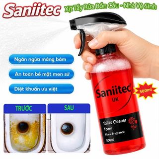 Xịt Tẩy Rửa Bồn Cầu, Nhà Vệ Sinh SANIITEC 500ml – Làm Sạch Ố Vàng, Cặn Bẩn, Khử Mùi Nhà Vệ Sinh