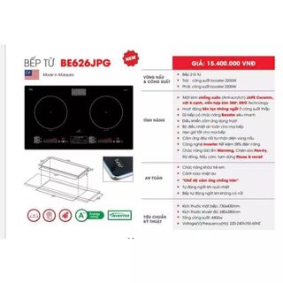 Bếp Từ Đôi Bauer BE626JPG Nhập Khẩu Malaysia Inverter Booster 4400W