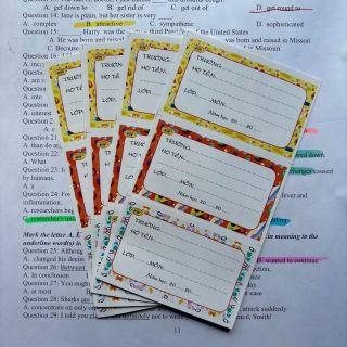 Nhãn vở học sinh đơn 3 ô