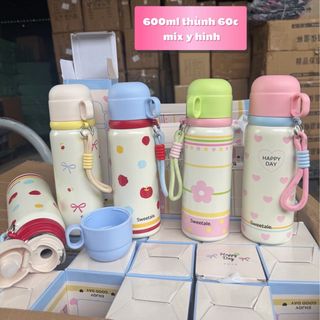bình inox 600ml 65k 1/c thùng 50 mix màu