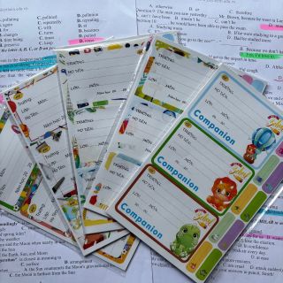 Nhãn vở học sinh kèm sticker ghi tên