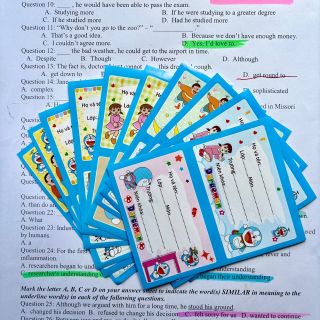 Nhãn vở học sinh 2 ô