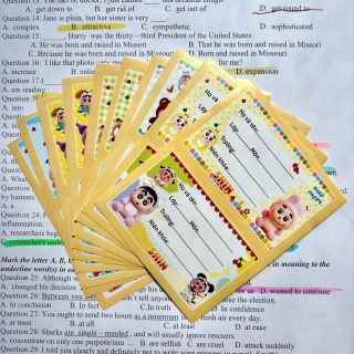 Nhãn vở học sinh 2 ô