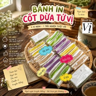 BÁNH IN CỐT DỪA TỨ VỊ THƠM NGON KHÔNG NGÁN 500G/HỘP - WINNIE HOUSE