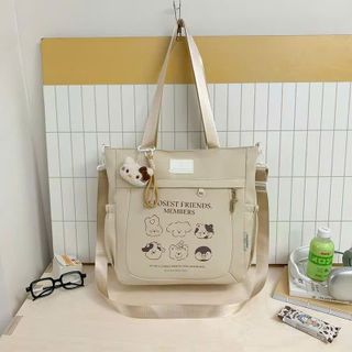 🎀 TÚI TOTE A8012 – FORM ĐẸP, SIÊU RỘNG, KÈM MÓC KITTY DỄ THƯƠNG
