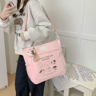 🎀 TÚI TOTE A8012 – FORM ĐẸP, SIÊU RỘNG, KÈM MÓC KITTY DỄ THƯƠNG