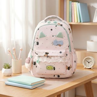 🎒BALO MÃ A40811 | THIẾT KẾ NƠ XINH, PHỐI REN ĐÁNG YÊU – HOT TREND HỌC ĐƯỜNG