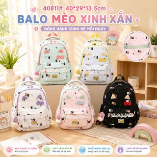 🎒BALO MÃ A40811 | THIẾT KẾ NƠ XINH, PHỐI REN ĐÁNG YÊU – HOT TREND HỌC ĐƯỜNG