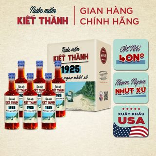 [Thùng 6 Chai 500ml] Nước mắm Kiết Thành Thơm Ngon Nhứt Xứ Cốt Nhỉ 40N Nguyên Chất Nước Mắm Tĩn